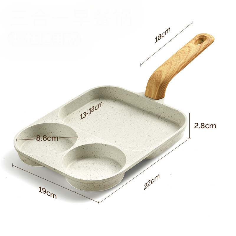 3-in-1 Medical Stone Stone Frying Pan: Ideal for Eggs, Bacon, and Burgers