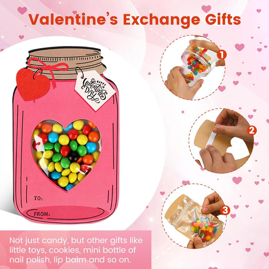 🔥LAST DAY 50% OFF - 💖Mason Jar Happy Valentines Day Cards🍬