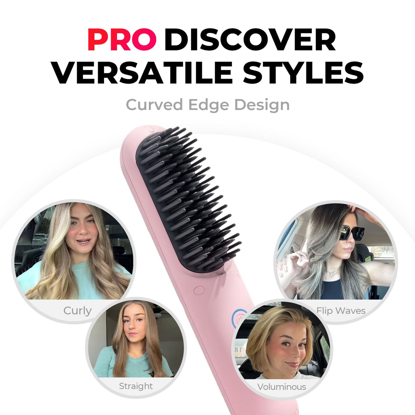 2-in-1 Portable Hair Straightener Brush PRO