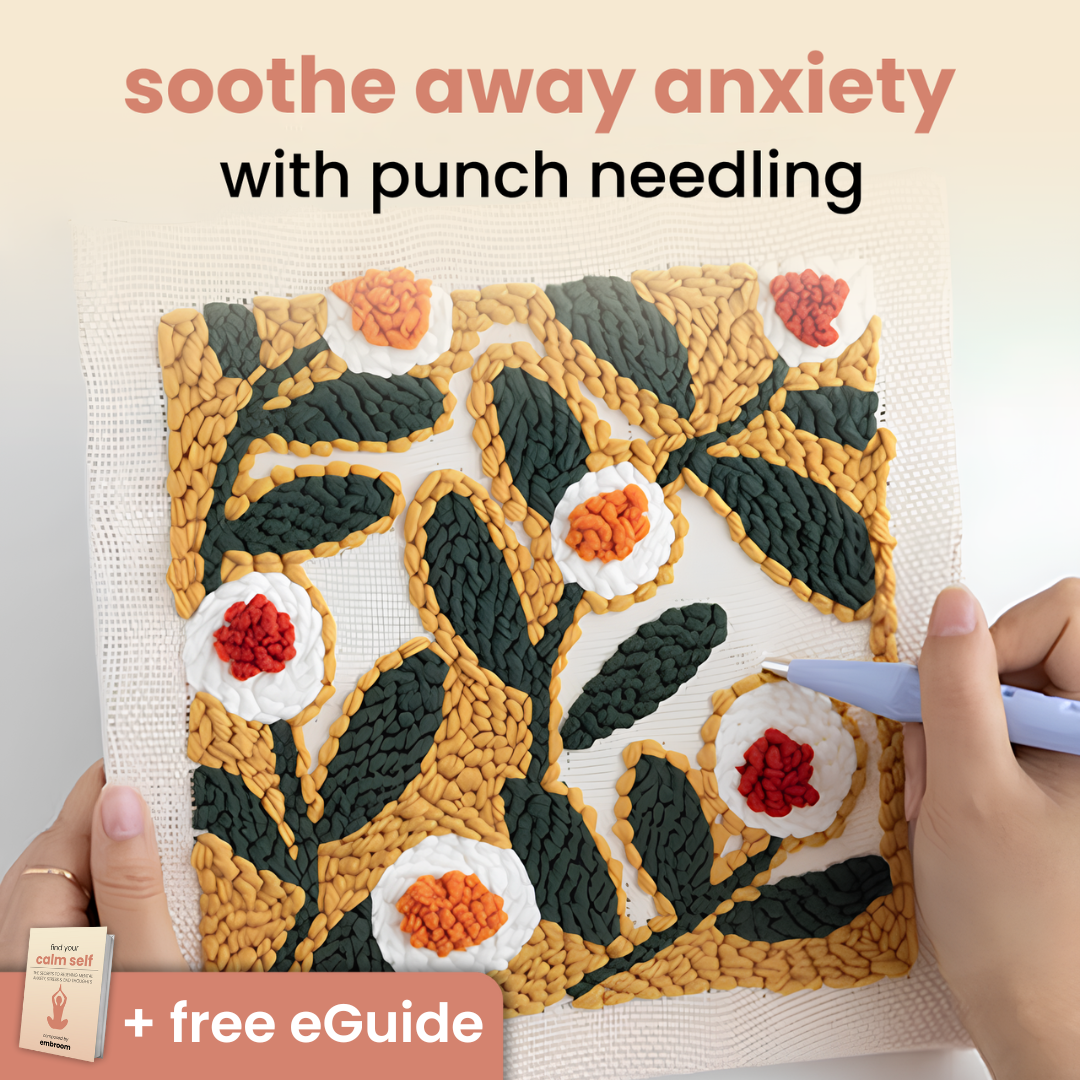 CalmStitch punch needle kit with threads