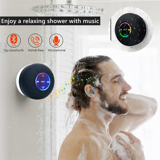 Last Day 70%OFF - 🎄Bathroom Waterproof Wireless Bluetooth Speakers with LED Light