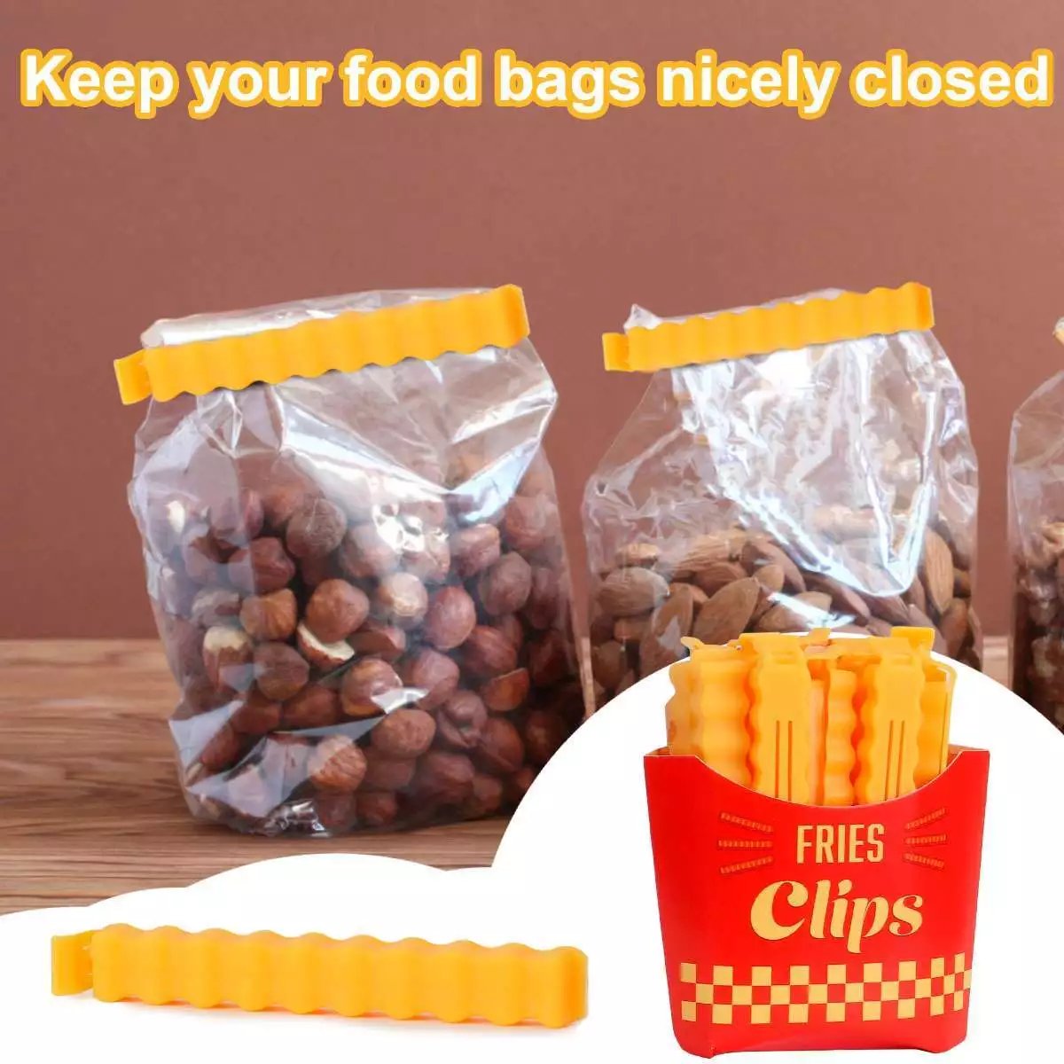 12pcs Fridge Magnetic Food Bag Clips